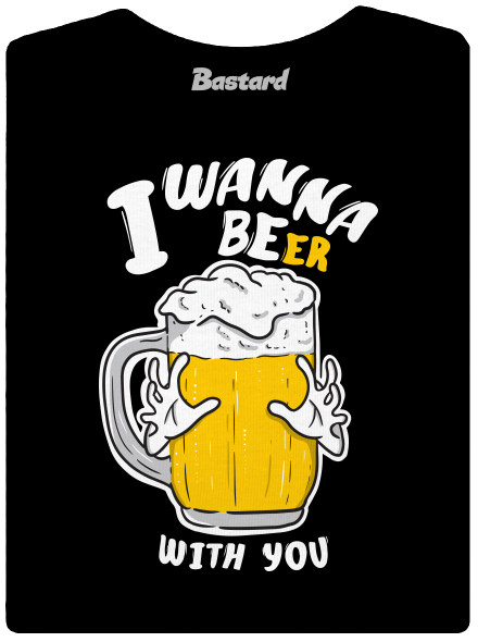 I wanna beer dámské tričko s lemem Black