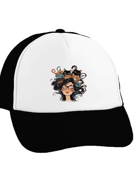 Kočičí dáma kšiltovka truckerka Black cap