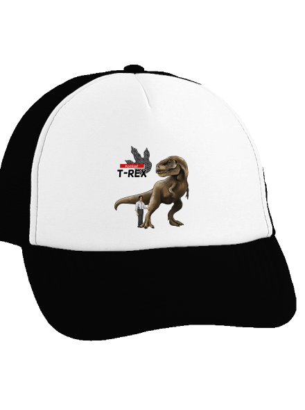 Komisař T-Rex kšiltovka truckerka Black cap