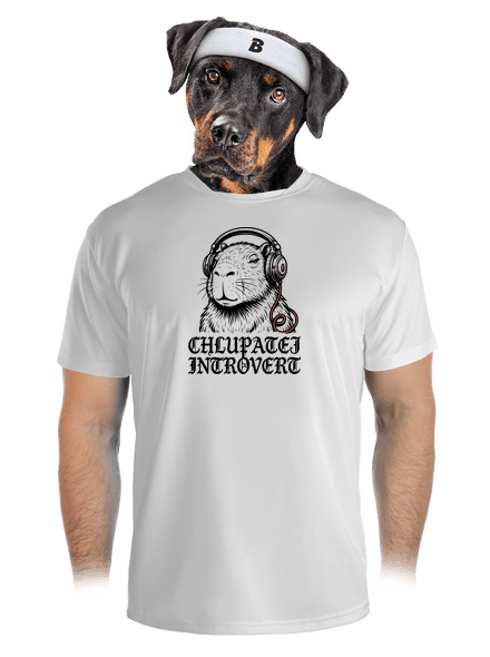 Chlupatej introvert pánské sportovní tričko White