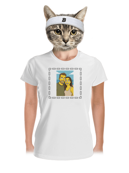 Simpsonovi z vlastní fotky dámské sportovní tričko White