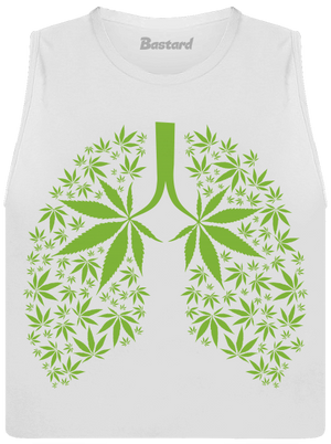 Ganja plíce dámské tílko volné White