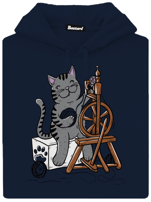 Kočka přede pánská mikina klokanka Navy