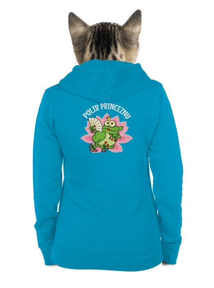 Polib princeznu a prince dámská mikina na zip Blue Atol