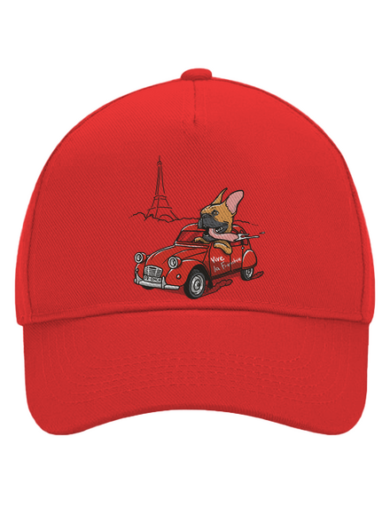 Francouzský buldoček kšiltovka baseballka Classic Red