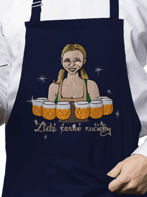 České ručičky zástěra Navy