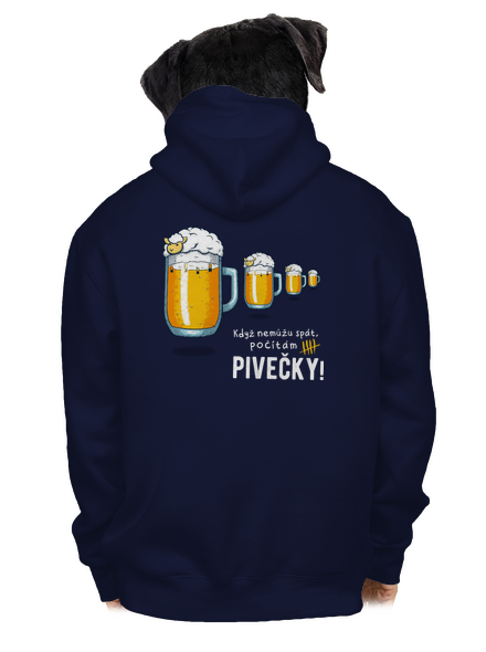 Pivečka pánská mikina na zip Navy