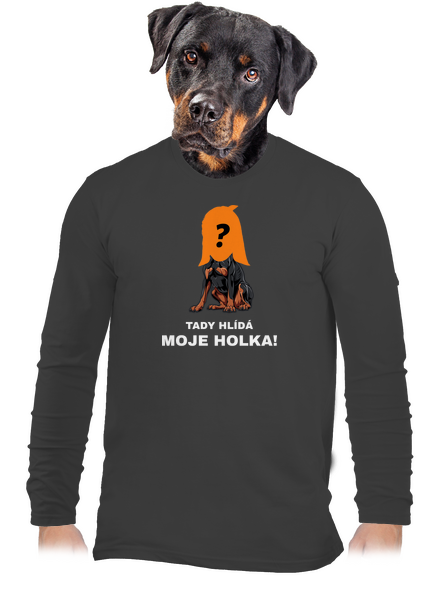 Tady hlídám já pánské dlouhý rukáv Dark Grey
