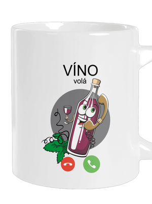 Červené víno volá velký hrnek White
