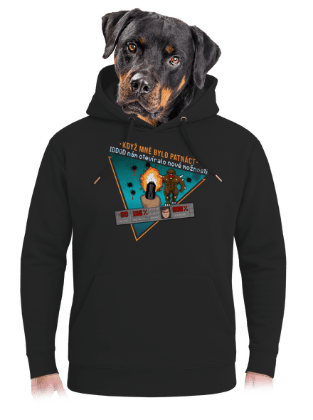 B15: Doom unisex mikina premium Dark Black