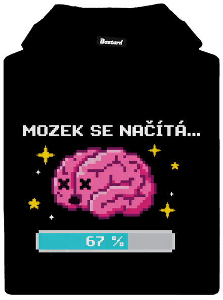Mozek se načítá pánská mikina klokanka Black