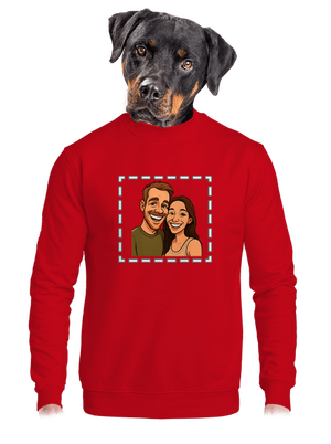 Karikatura z vlastní fotky unisex mikina bez kapuce Red