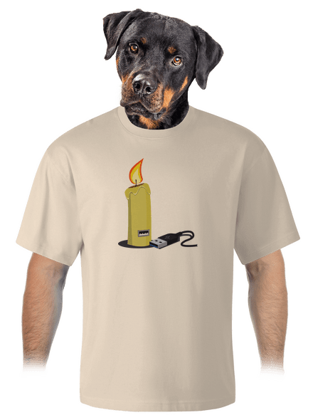 USB svíčka unisex tričko oversized Almond