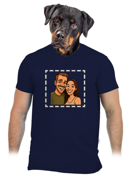 Karikatura z vlastní fotky pánské tričko Navy