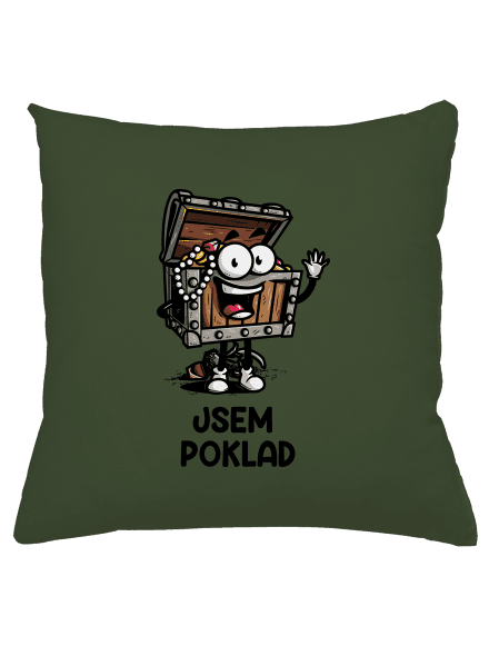 Jsem poklad polštář Olive Green