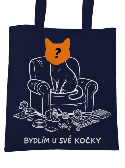 Bydlím u své kočky taška French Navy