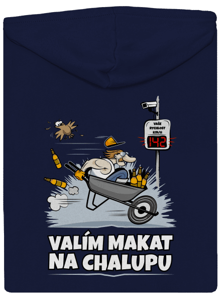 Valím na chalupu pánská mikina na zip Navy