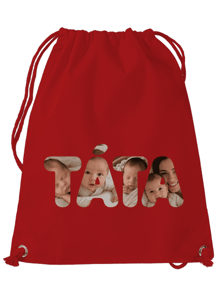 Nápis táta z vlastních fotek vak Red Mal