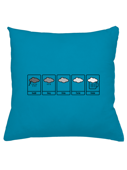 Předpověď počasí polštář Blue Turquoise