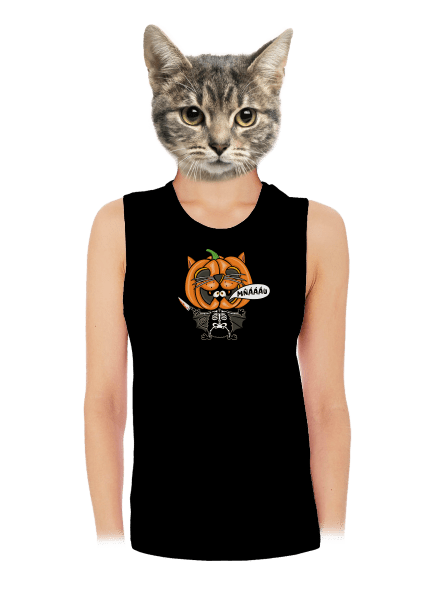 Halloweenská kočička dámské tílko volné Black