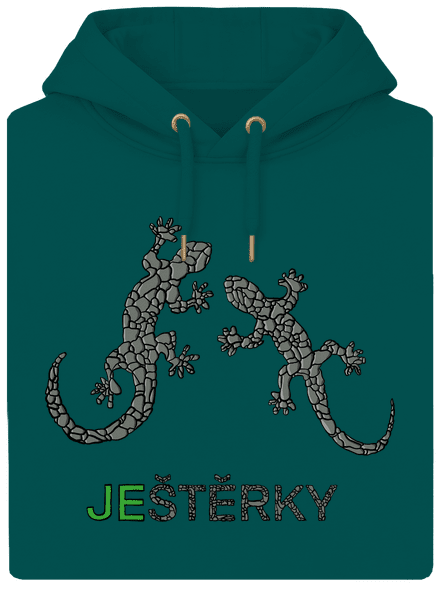 Ještěrky unisex mikina premium Emerald Green
