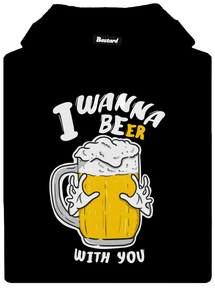 I wanna beer dámská mikina klokanka Black