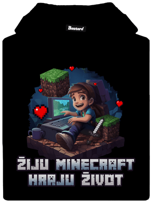 Žiju Minecraft pánská mikina klokanka Black