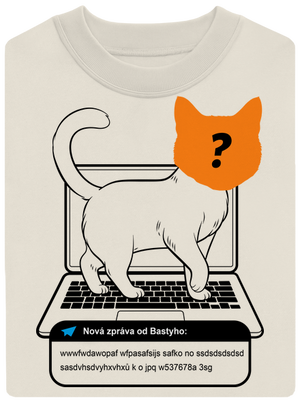 Kočka na klávesnici unisex mikina bez kapuce Off White