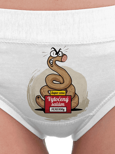Vytočený salám dámské kalhotky White