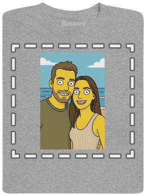 Simpsonovi z vlastní fotky pánské tričko Sport Grey