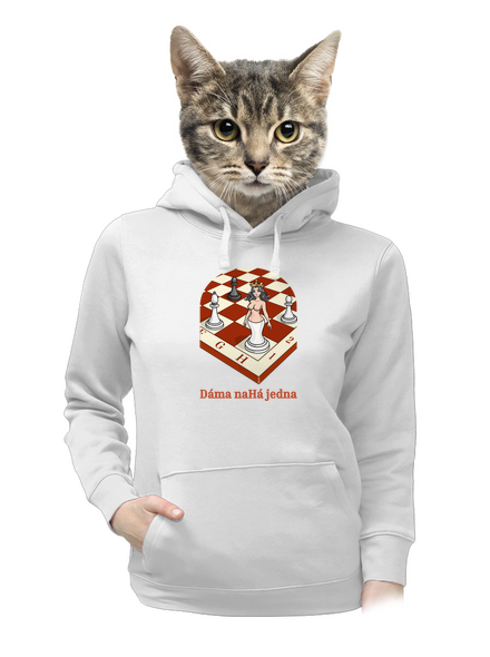 Dáma nahá jedna dámská mikina klokanka White
