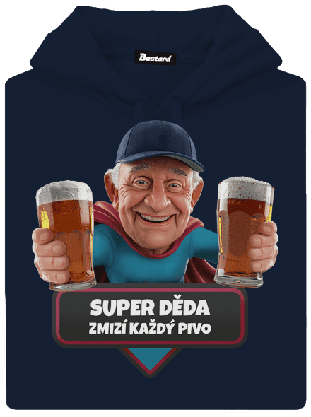 Super děda pánská mikina klokanka Navy