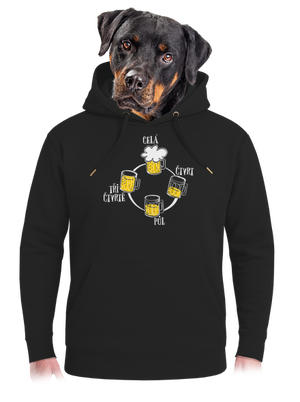 Pivní hodiny unisex mikina premium Dark Black