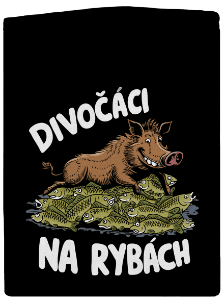 Divočáci na rybách dámská mikina na zip Black