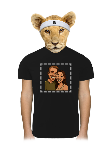 Karikatura z vlastní fotky dětské sportovní tričko Black