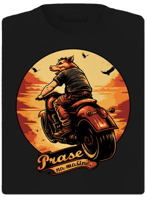 Prase na mašině dámské sportovní tričko Black