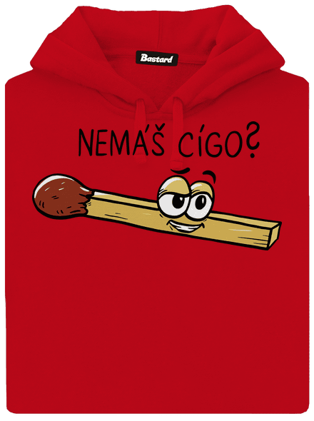 Cígo a oheň pánská mikina klokanka Red