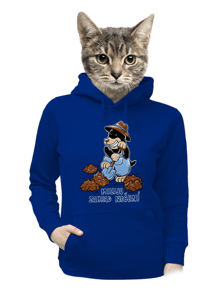 Krtek zahradník dámská mikina klokanka Royal Blue Mal