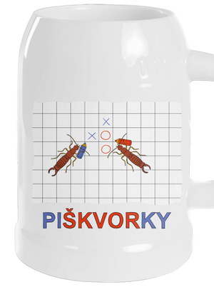 Škvoří piškvorky půllitr White