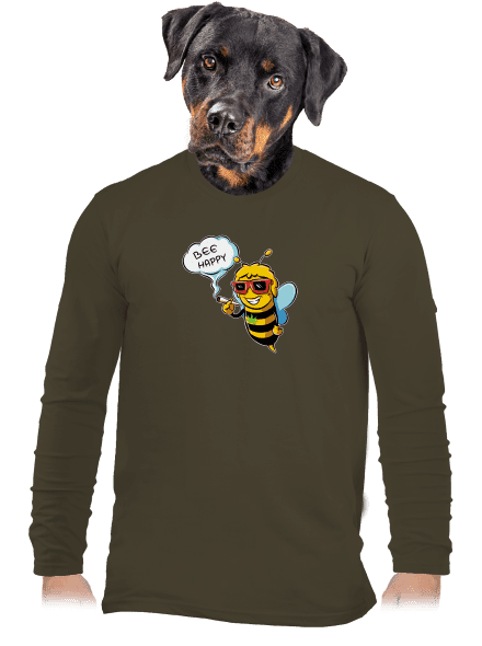 Bee happy pánské dlouhý rukáv Urban Khaki