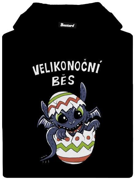 Velikonoční běs pánská mikina klokanka Black