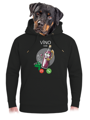 Červené víno volá unisex mikina premium Dark Black