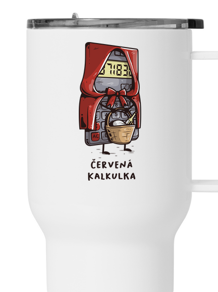 Červená kalkulka termohrnek White