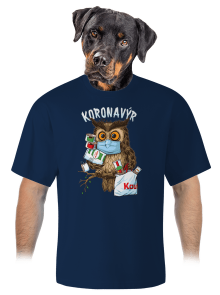 Koronavýr unisex tričko oversized Midnight Blue