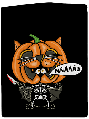 Halloweenská kočička dámská mikina na zip Black