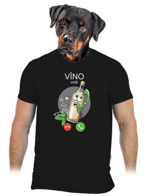 Bílé víno volá pánské tričko Black