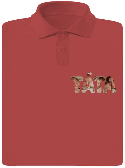 Nápis táta z vlastních fotek pánská polokošile Burgundy