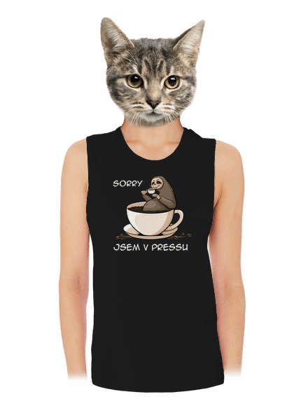 V pressu dámské tílko volné Black