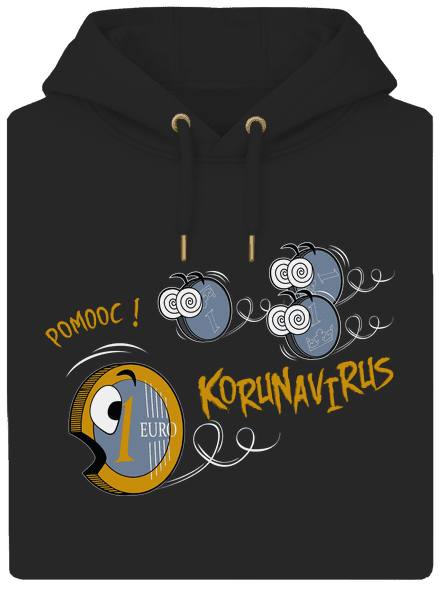 Korunavirus na útěku unisex mikina premium Dark Black