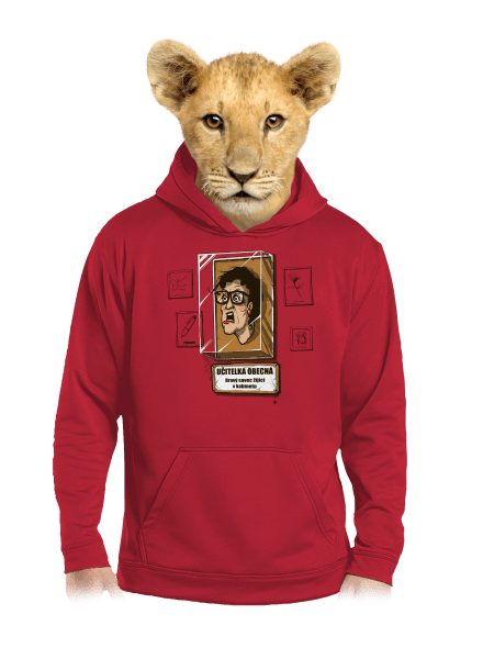 Učitelka obecná dětská mikina klokanka Fire Red